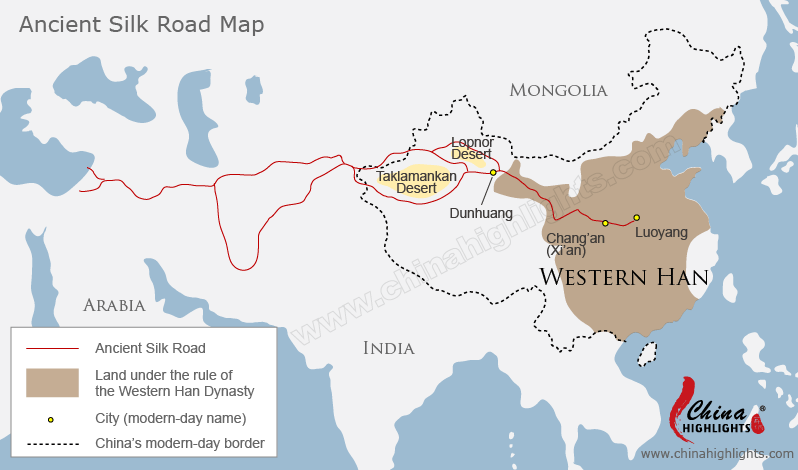 Ancient China Silk Road Map